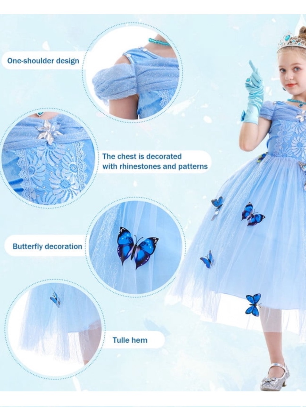 Princess Cinderella Dress Up Costume with Accessories Girls 7-8 - NEW IN BAG! - Picture 4 of 14